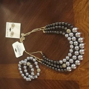 Brooks brothers multi strand necklace with 2 bracelets and earrings